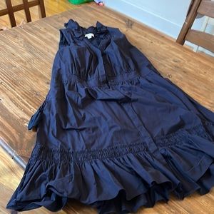 Nordstrom 1901 ruffle collar dress. Buttons at v-neck to waist. Fit and flare.